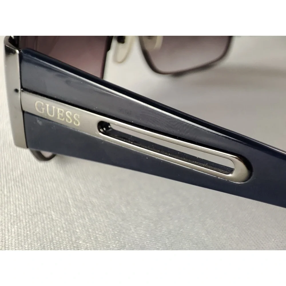 Guess GU 6581 GUN-35A Gunmetal Blue Navigator‎ Sunglasses Grey Gradient 65mm